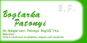 boglarka patonyi business card